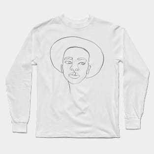 Black girl with hat Long Sleeve T-Shirt